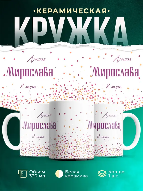 Кружка Лучшая в мире Мирослава