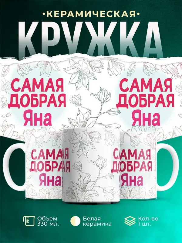 Кружка Самая добрая Яна