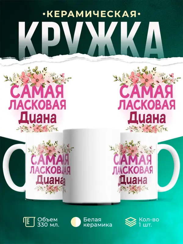 Кружка Самая ласковая Диана