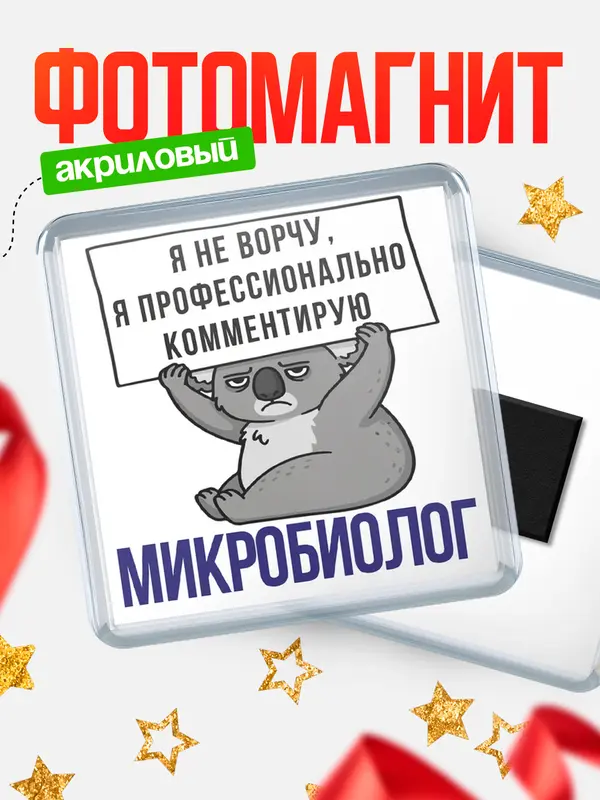 Магнит магнит квадратный коала микробиолог