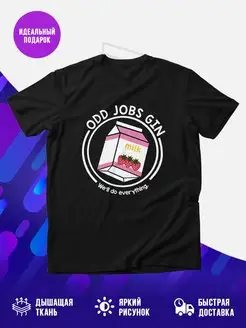 Футболка черная Strawberry Milk Odd Jobs Gin