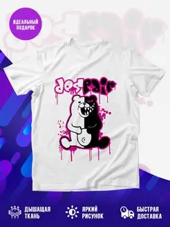 Футболка Monokuma розовые подтеки