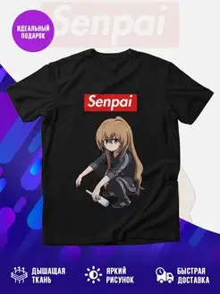 Футболка черная Senpai (Гопник)