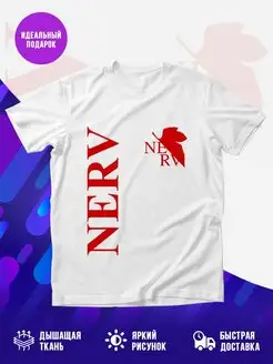 Футболка белая EVANGELION (NERV 3)