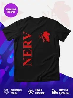 Футболка черная EVANGELION (NERV 3)