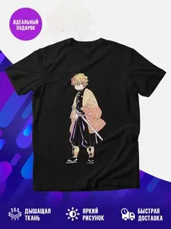 Футболка черная KIMETSU NO YAIBA в халате