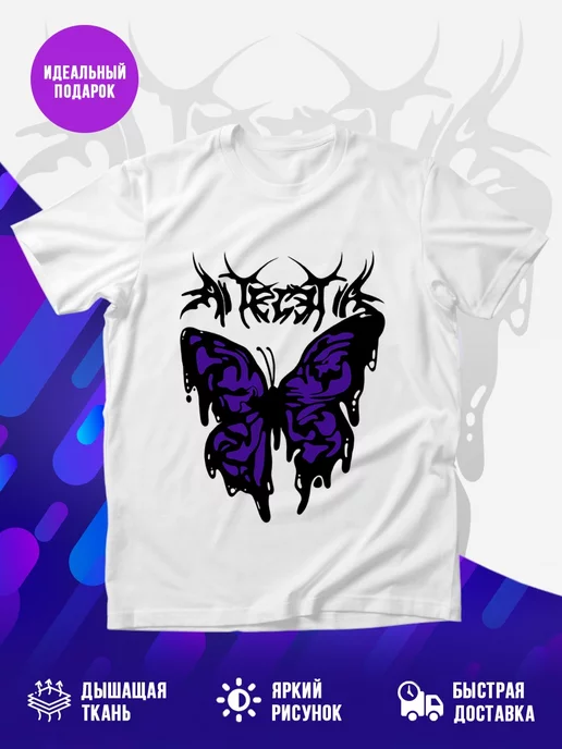 Футболка Gothic black butterfly