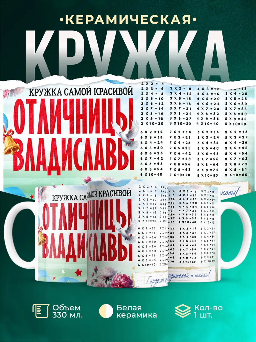 Кружка Отличница Владислава