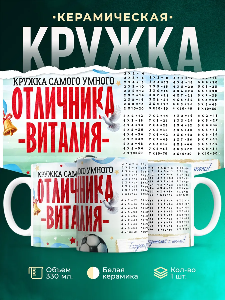 Кружка Отличник Виталий