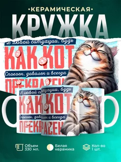 Кружка Шуточная кружка Как кот прекрасен