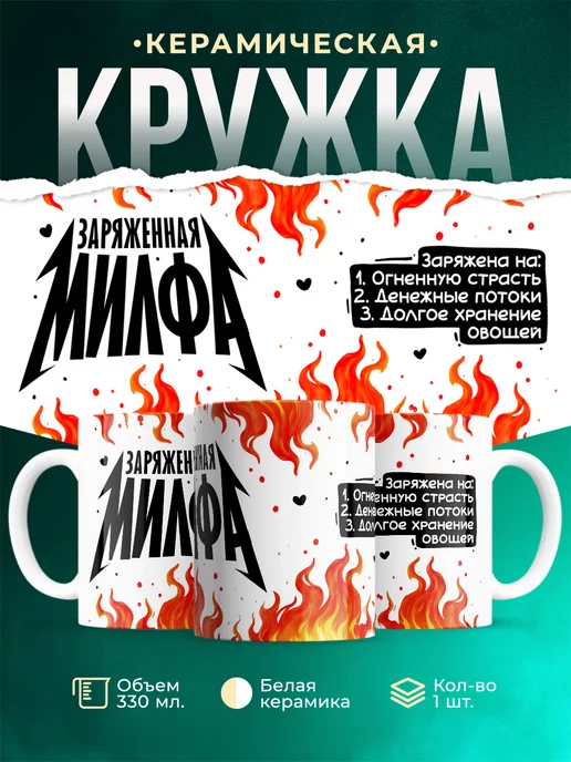 Кружка Шуточная кружка Заряженная милфа