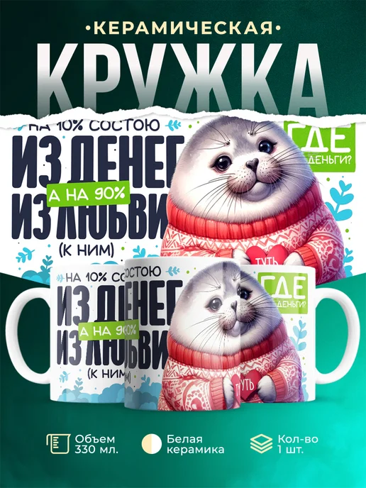 Кружка Шуточная кружка Где деньги?