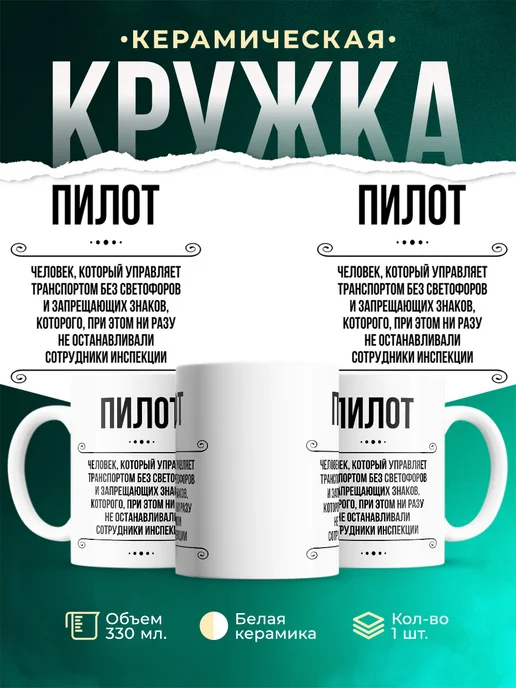 Кружка профессия Пилот