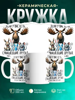 Кружка Шуточная кружка Сумасшедшие друзья