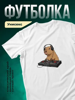Купить футболку с капибарой диджеем с доставкой по России в подарок