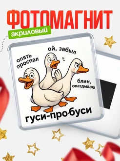 Купить магнит сувенирный 65мм с гусями-сплетниками с доставкой по России