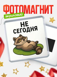 Купить магнит сувенирный 65мм с енотом «Не сегодня» с доставкой по России