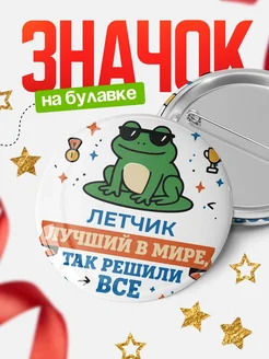 Купить значок с лягушкой Летчик в подарок кадровику с доставкой по России