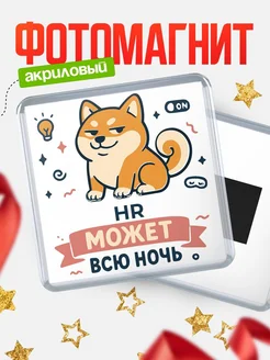 Купить магнит с шиба ину и лампочкой в подарок HR-специалисту с доставкой