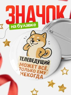 Купить значок Телеведущий мем с доставкой по России — оригинальный подарок кадровику