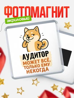 Купить магнит сувенирный 65мм с шиба ину и Аудитор-юмором с доставкой по России