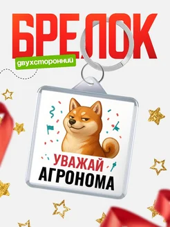 Купить брелок 40мм с шиба-ину и Агронома-принтом с доставкой по России