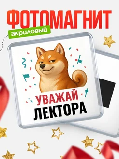Купить магнит сувенирный 65мм с шиба ину Лектора в подарок с доставкой