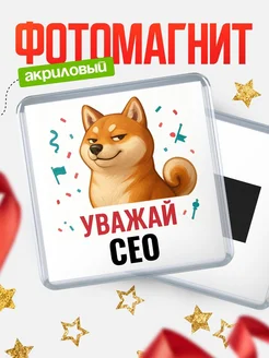 Купить магнит сувенирный 65мм с шиба ину Сео в подарок с доставкой