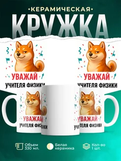 Купить кружку с принтом Уважай Учителя физики с доставкой по России в подарок