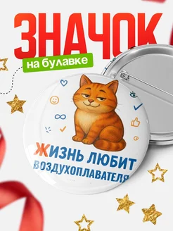 Купить значок с рыжим котом для Воздухоплавателя с доставкой по России