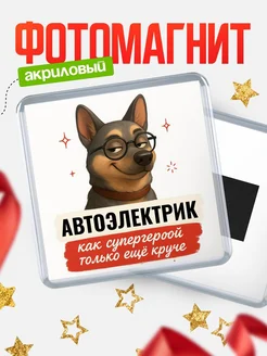 Купить магнит сувенирный 65мм Автоэлектрик как супергерой с доставкой по России