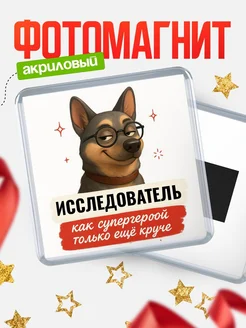 Купить магнит сувенирный 65мм Исследователь как супергерой с доставкой по России
