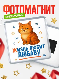 Купить магнит с рыжим котом «Жизнь любит Любаву» с доставкой по России
