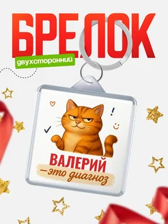 Купить брелок с котом и именем Валерий — смешной подарок с доставкой