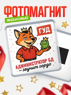 Купить магнит прикольный с лисой и лягушкой для Администратор бд с доставкой по России