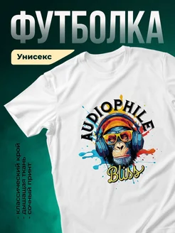 Купить футболку с обезьяной-диджеем в наушниках с доставкой по России
