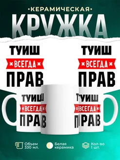 Купить кружку с приколом «Туиш всегда прав» с доставкой по России
