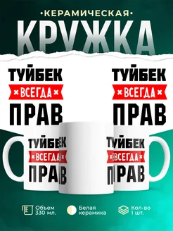 Купить кружку с приколом «Туйбек всегда прав» с доставкой по России