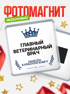 Купить магнит сувенирный 65мм Главный ветеринарный врач — именной подарок с доставкой по России